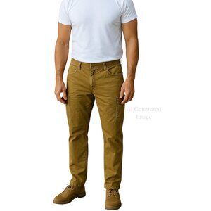 Croft & Barrow Men UTILITY CARGO Brown Flat Front Straight Legs Pants Sz 40 x 30